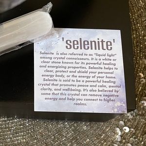 Polished Selenite Crystal Massage Reiki Wand 6" Round Tip CHARGE CLEANSE